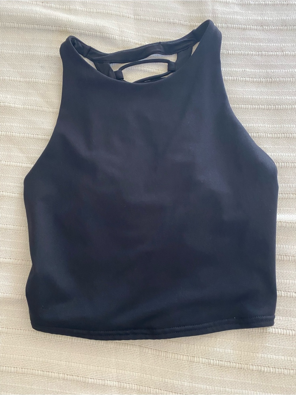 ALO Yoga Black High-Neck Cropped Tank